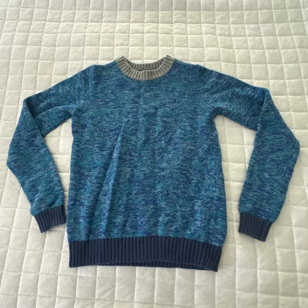 Mini Boden Sweater Kids 13-14Y Blue Turquoise Twist Crewneck Wool Alpaca Blend